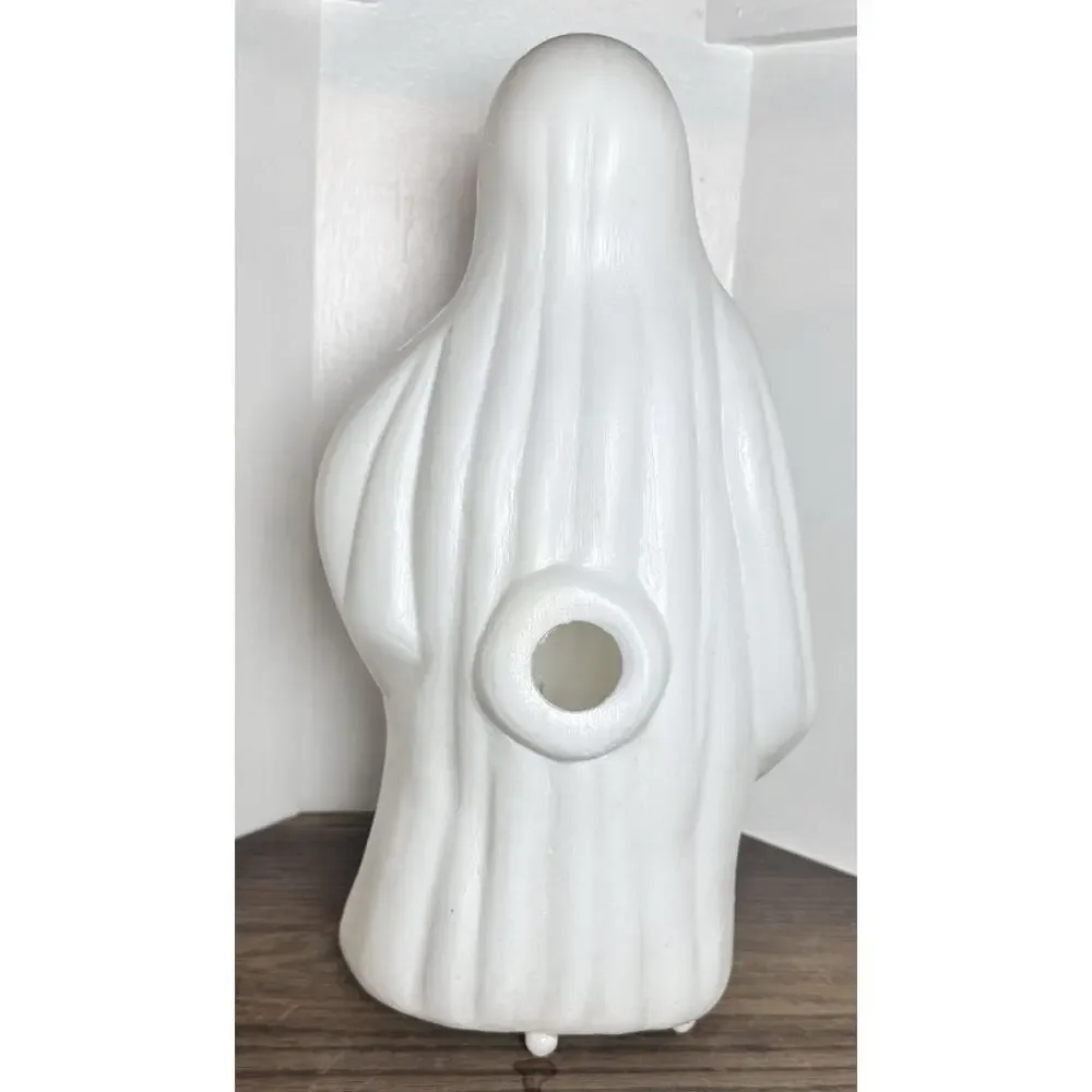 Vintage Blow Mold Halloween Ghost with Skull 13 Inches Tall Bayshore NO LIGHT